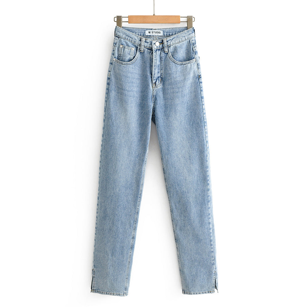 High Waist Loose Fit Jeans - Black Ice Styles
