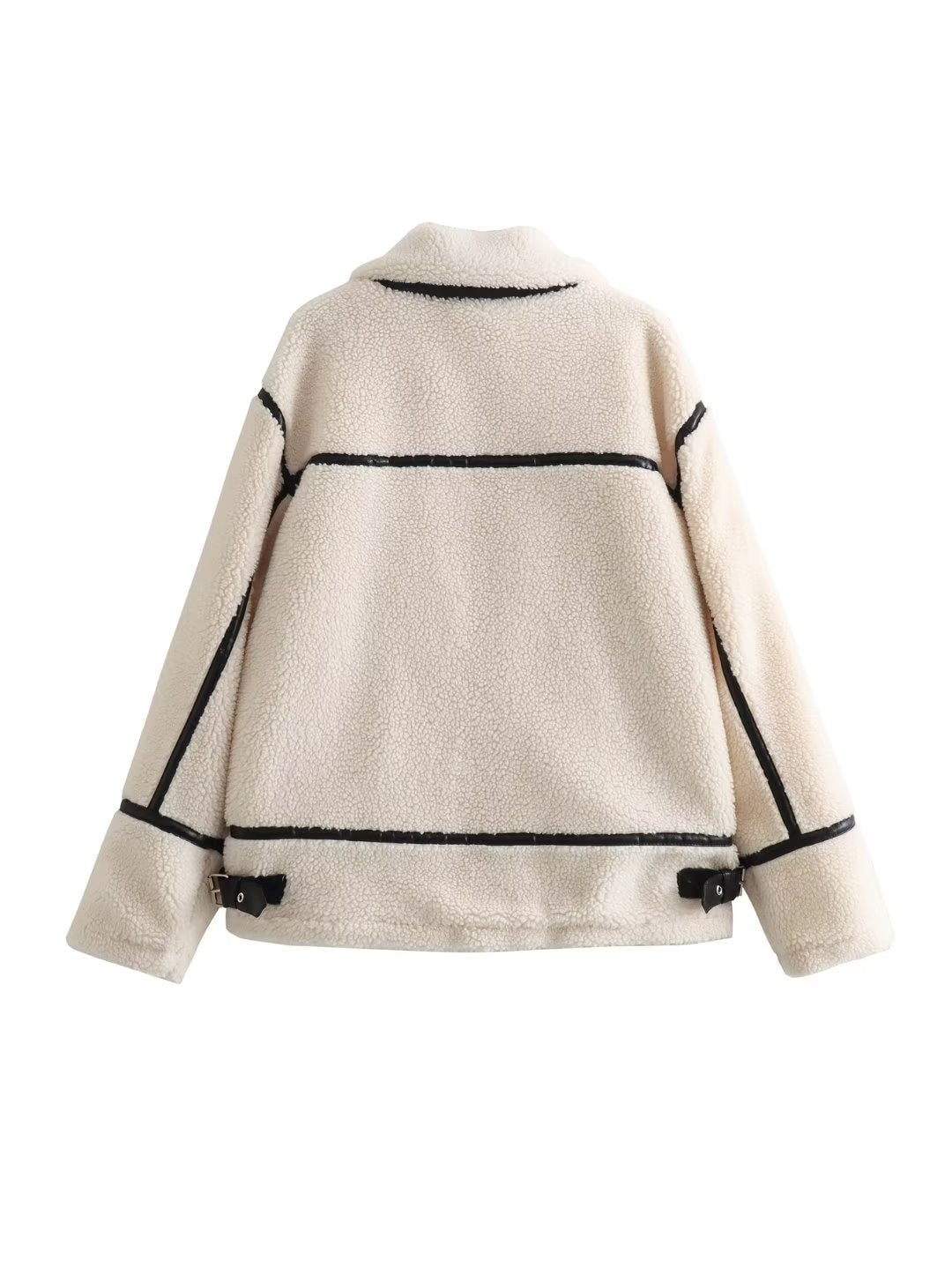 Lamb Wool Stripe Coat - Black Ice Styles