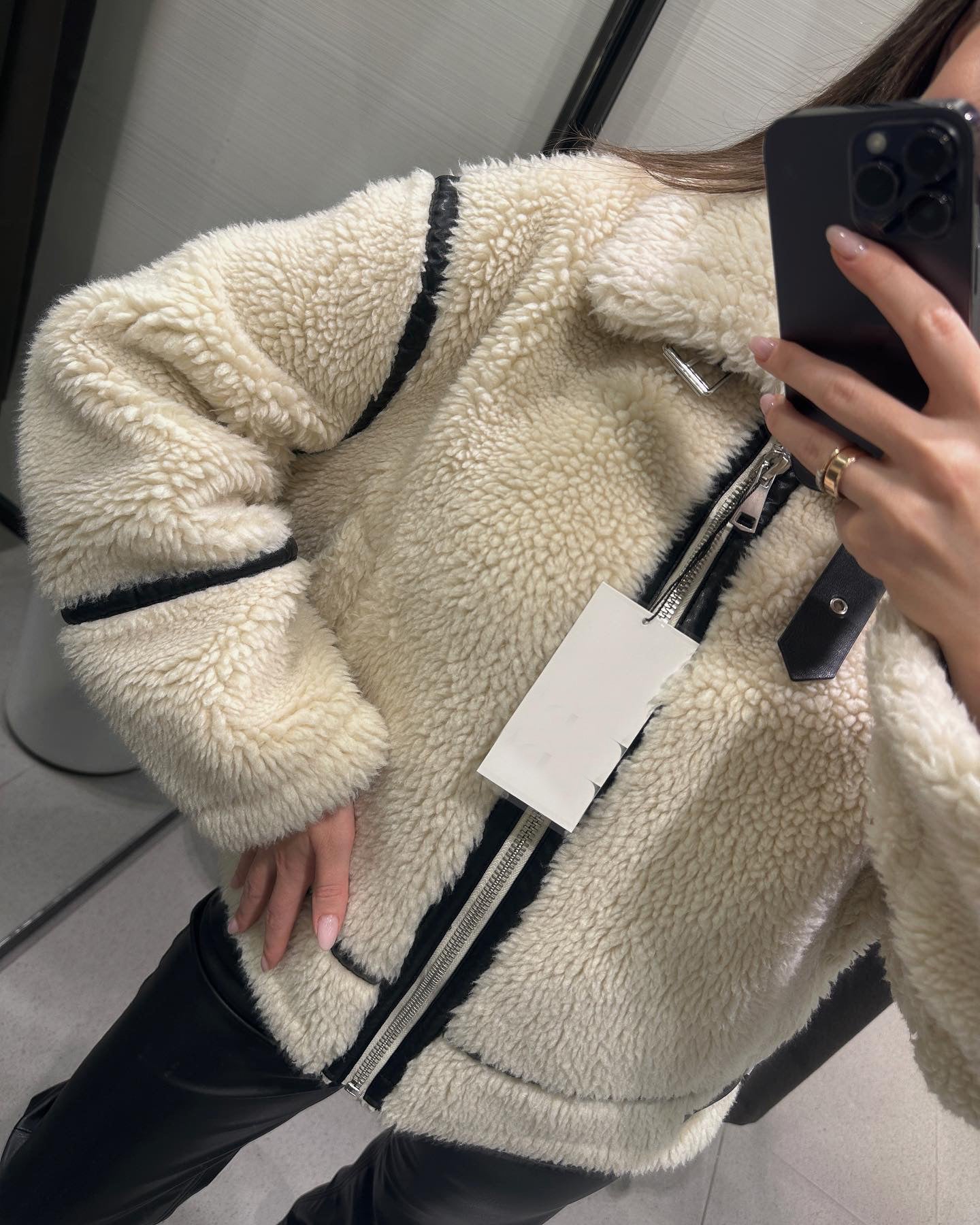 Lamb Wool Stripe Coat - Black Ice Styles
