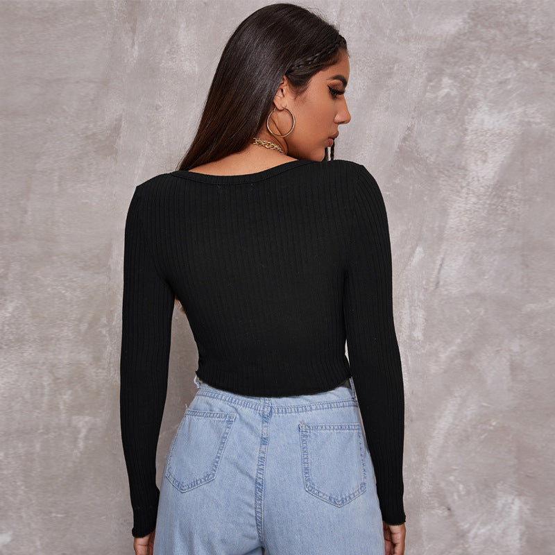 Knit Crop Cardigan Top - Black Ice Styles