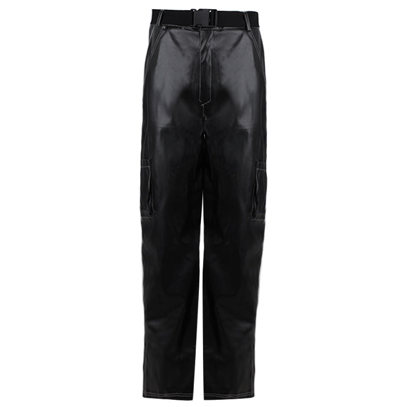 High Waist Straight Trousers - Black Ice Styles