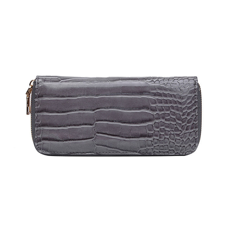 Smooth Alligator Zipper Clutch - Black Ice Styles