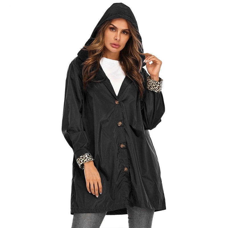 Jacket Solid Flowers Coats Big For women Trench Coat Puffy - Black Ice Styles