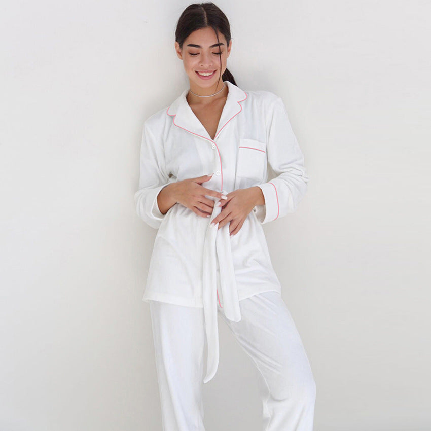 Fashion White French Style Pajamas - Black Ice Styles