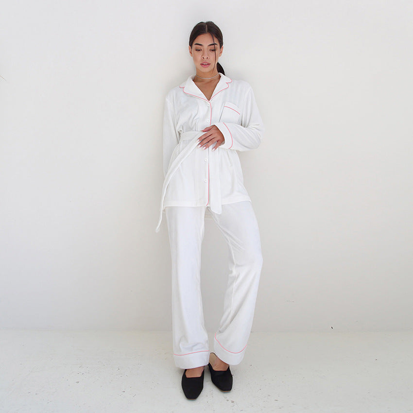 Fashion White French Style Pajamas - Black Ice Styles