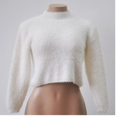 Crop High Neck Sweater - Black Ice Styles