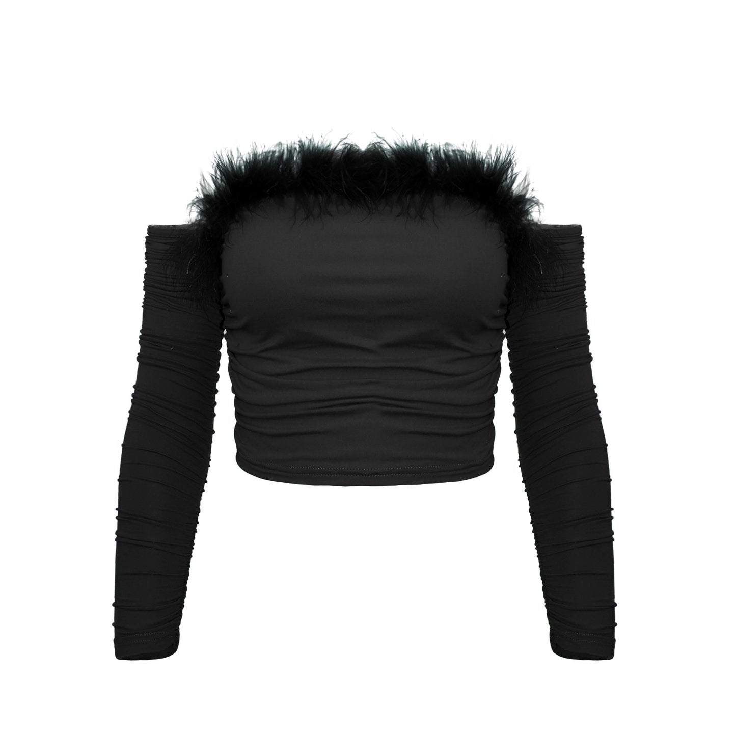 Vintage Fur Strapless Top - Black Ice Styles