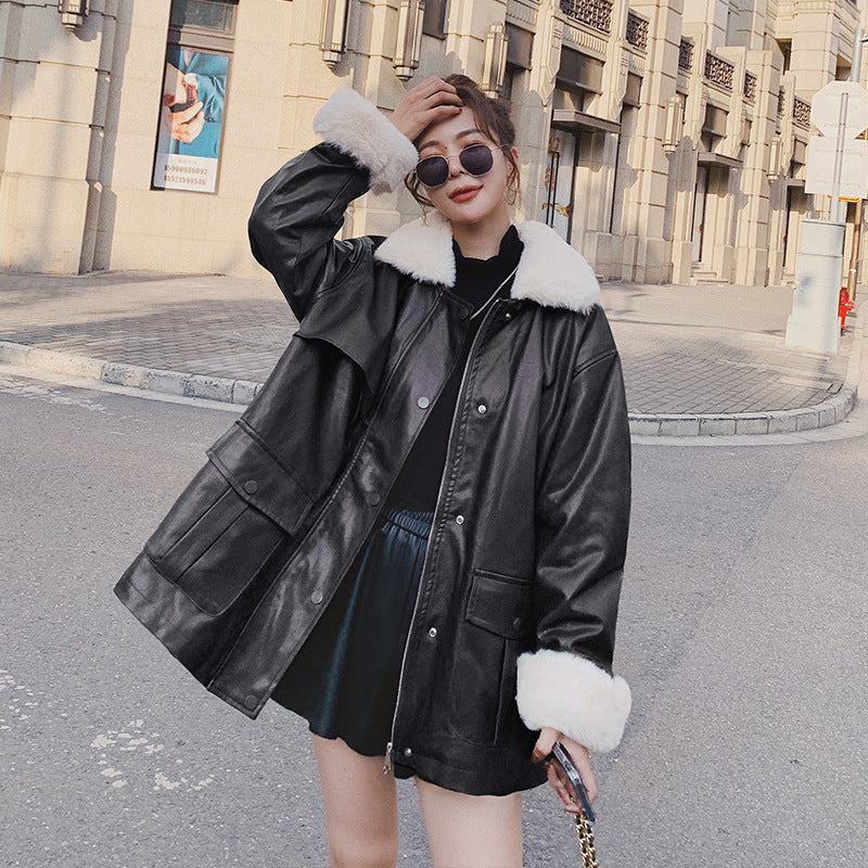 Fleece Padded Mid Lace Up Coat - Black Ice Styles