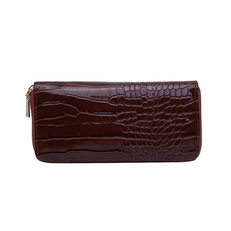 Smooth Alligator Zipper Clutch - Black Ice Styles