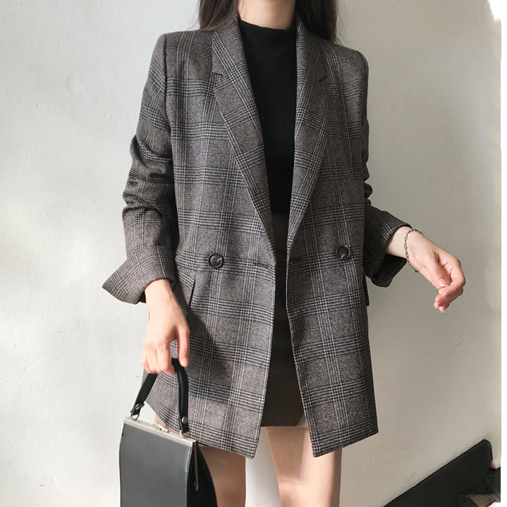 Double Row Two Button Blazer - Black Ice Styles