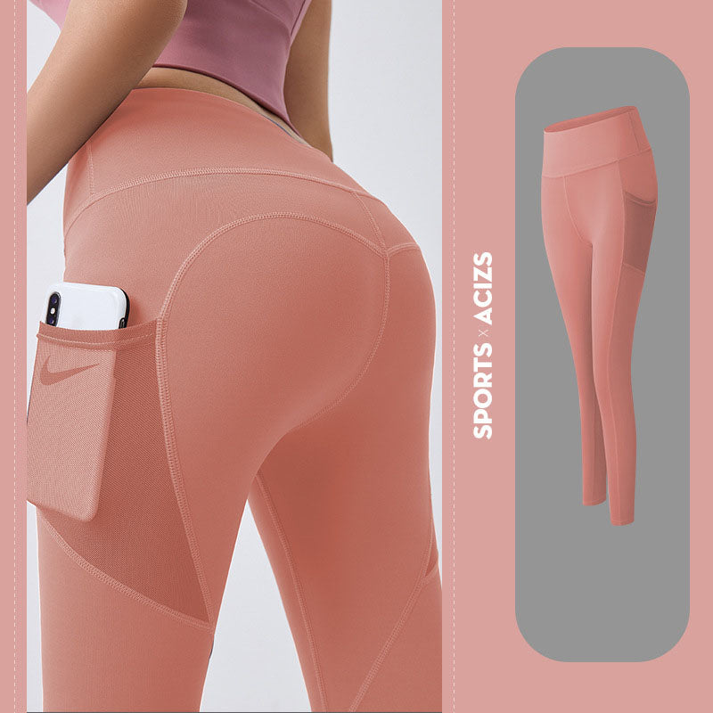 Yoga Pants Women With Pocket Leggings Sport Girl Gym Leggings Women Tummy Control Jogging Tights Female Fitness Pants - Black Ice Styles