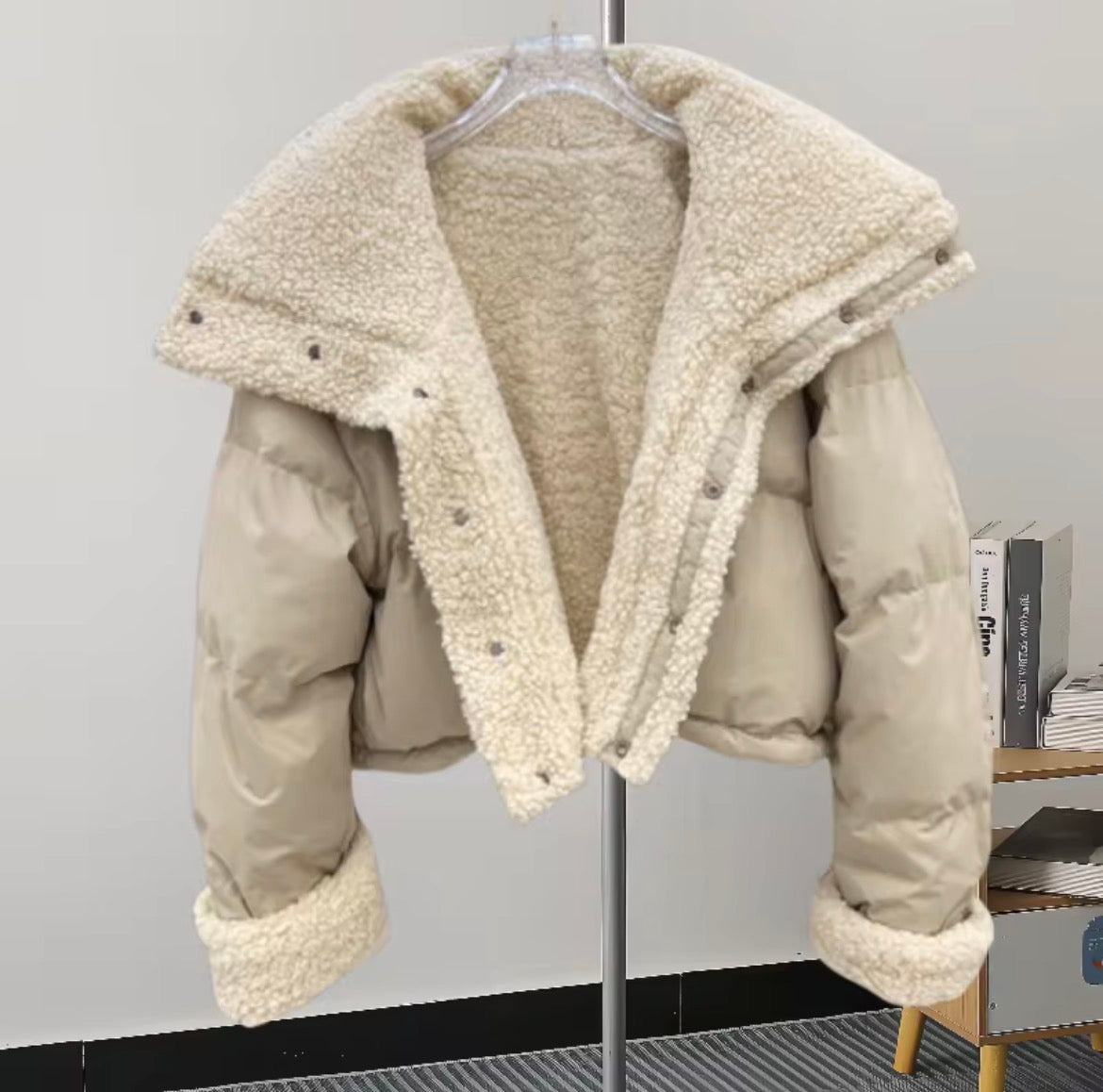 Padded Wool-Lined Parka Coat
