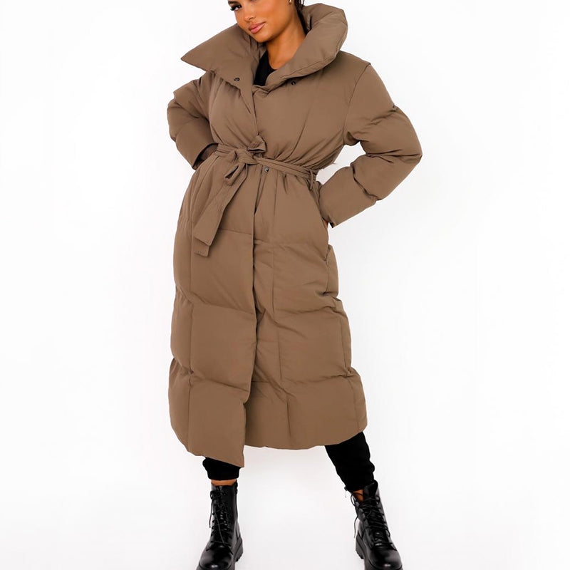 Malina Thick Lace Up Parka Coat - Black Ice Styles