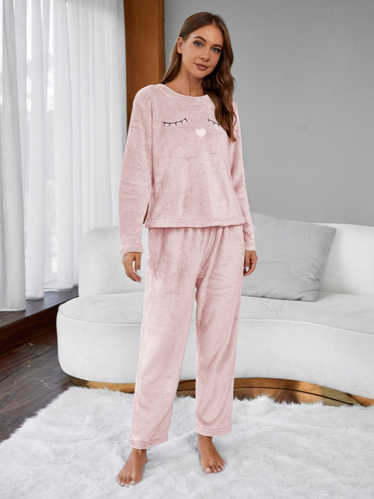 Cute Thick Two Piece Sleepwear Set - Black Ice Styles