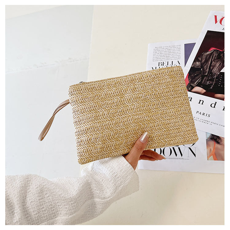 Straw Clutch Bag - Black Ice Styles