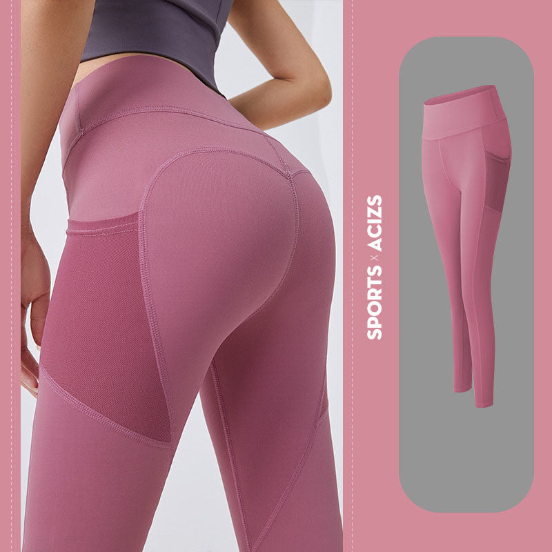 Yoga Pants Women With Pocket Leggings Sport Girl Gym Leggings Women Tummy Control Jogging Tights Female Fitness Pants - Black Ice Styles