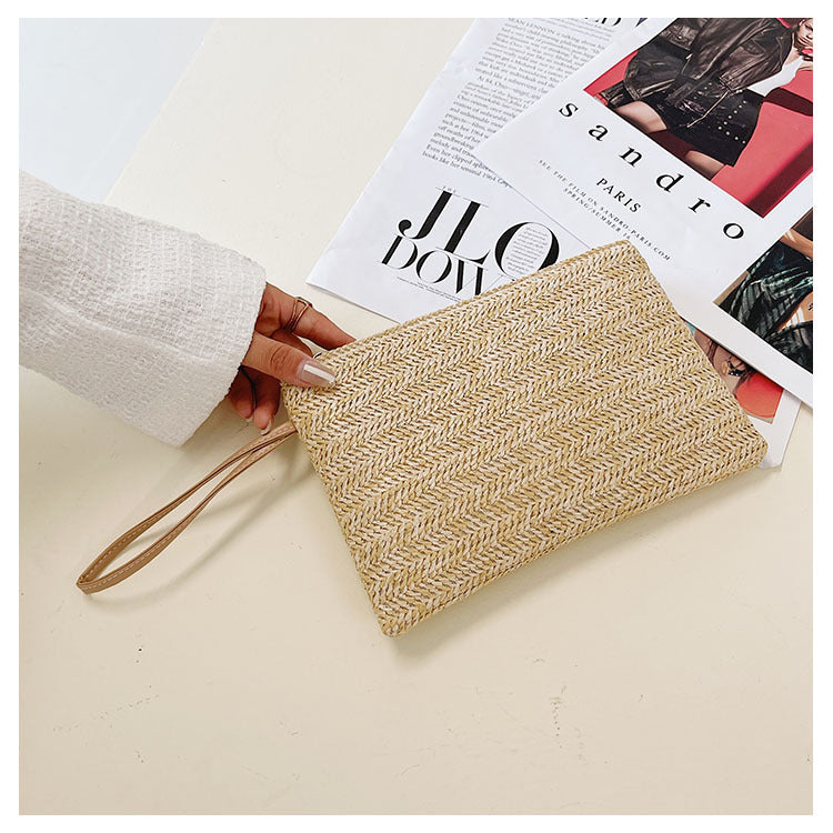 Straw Clutch Bag - Black Ice Styles