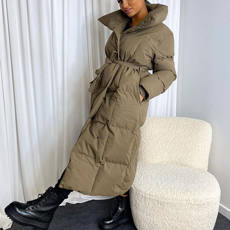 Malina Thick Lace Up Parka Coat - Black Ice Styles