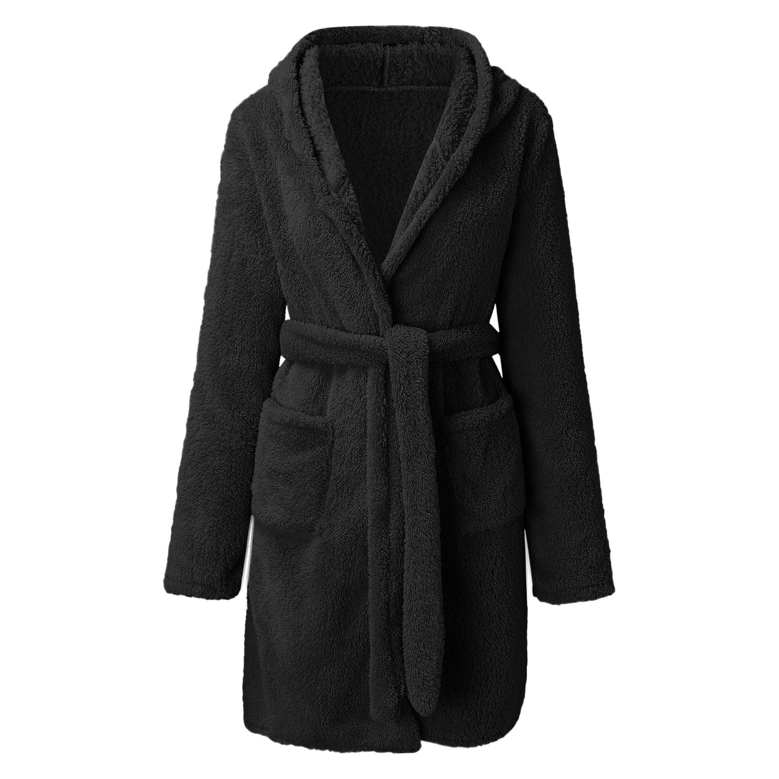 Hooded Home Warm Bathrobe - Black Ice Styles