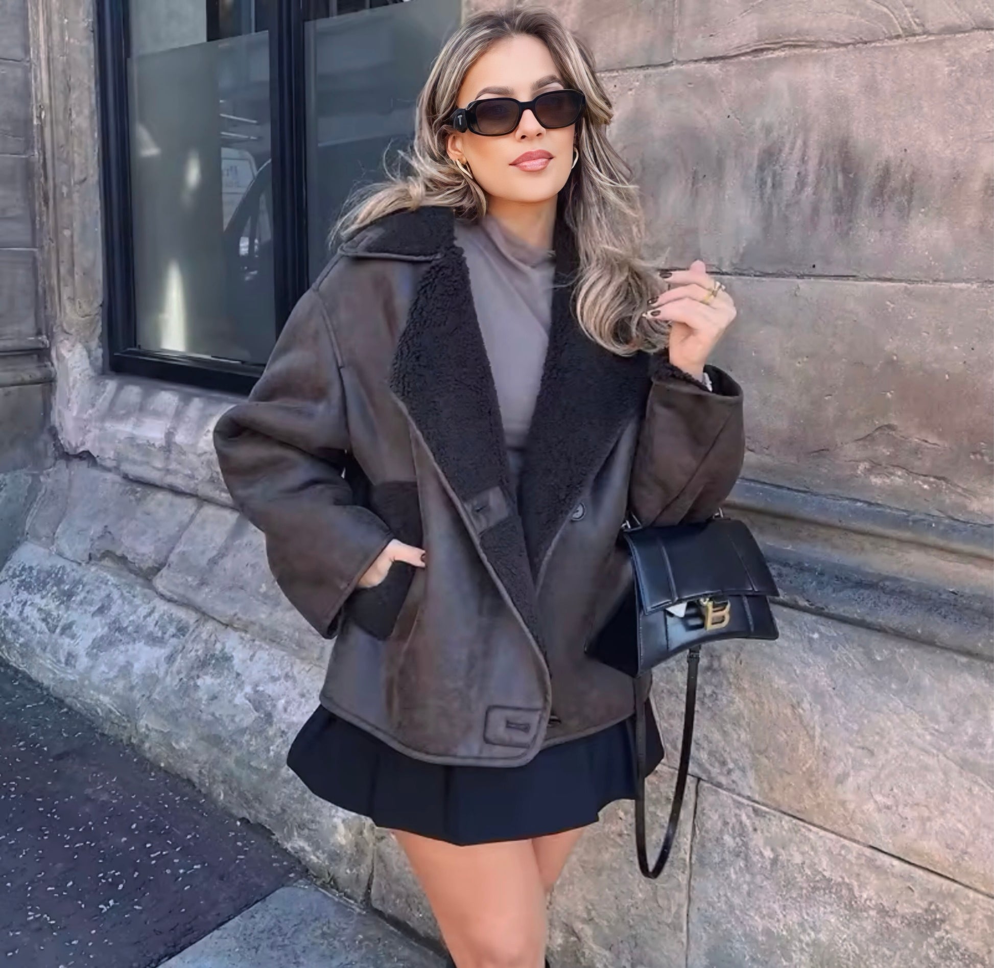 Fall/Winter Faux Leather Coat - Black Ice Styles