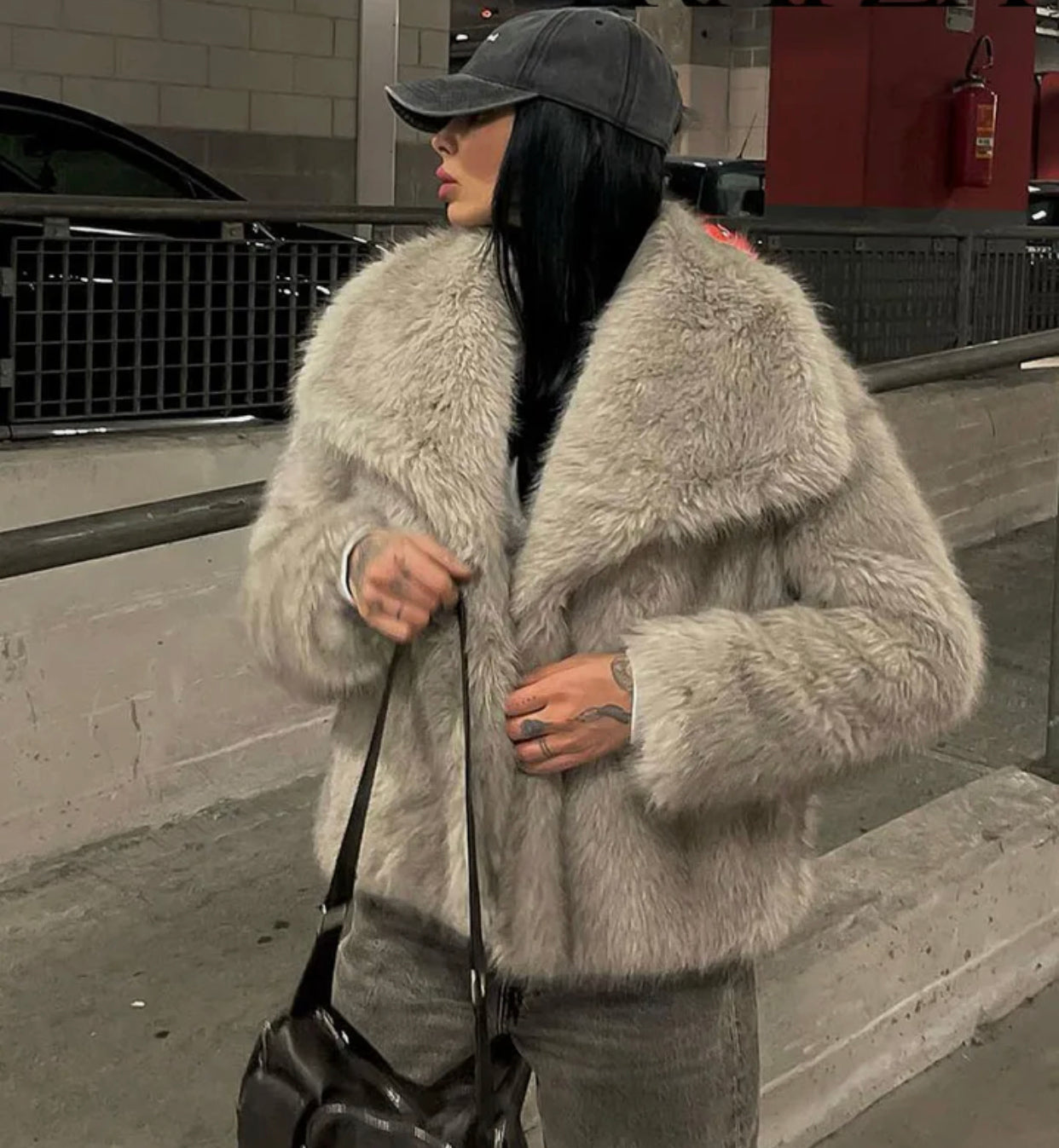 Faux Fur Fashion Coat - Black Ice Styles