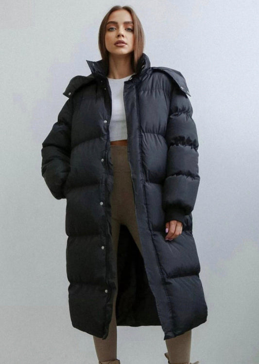 Warm Oversized Padded Parka Coat - Black Ice Styles