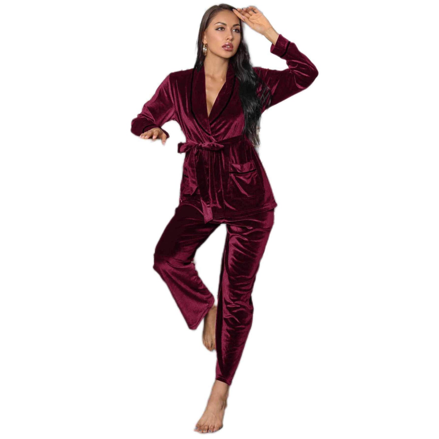 Fleece Thick Sleepwear Set - Black Ice Styles