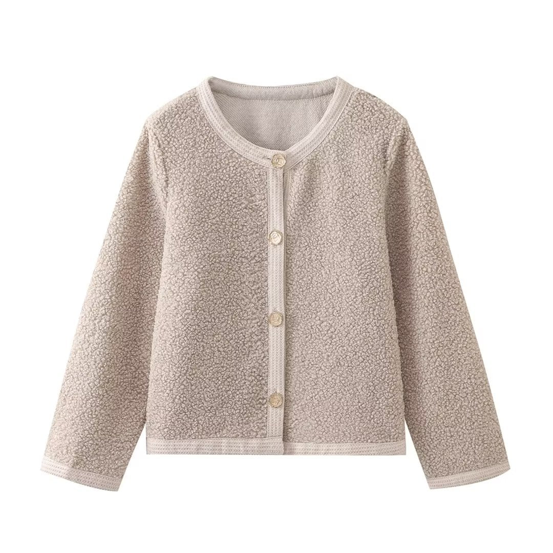 Knitted Woolen Button Cardigan - Black Ice Styles