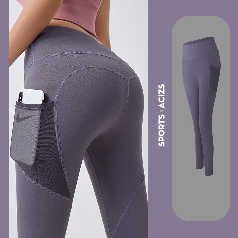 Yoga Pants Women With Pocket Leggings Sport Girl Gym Leggings Women Tummy Control Jogging Tights Female Fitness Pants - Black Ice Styles