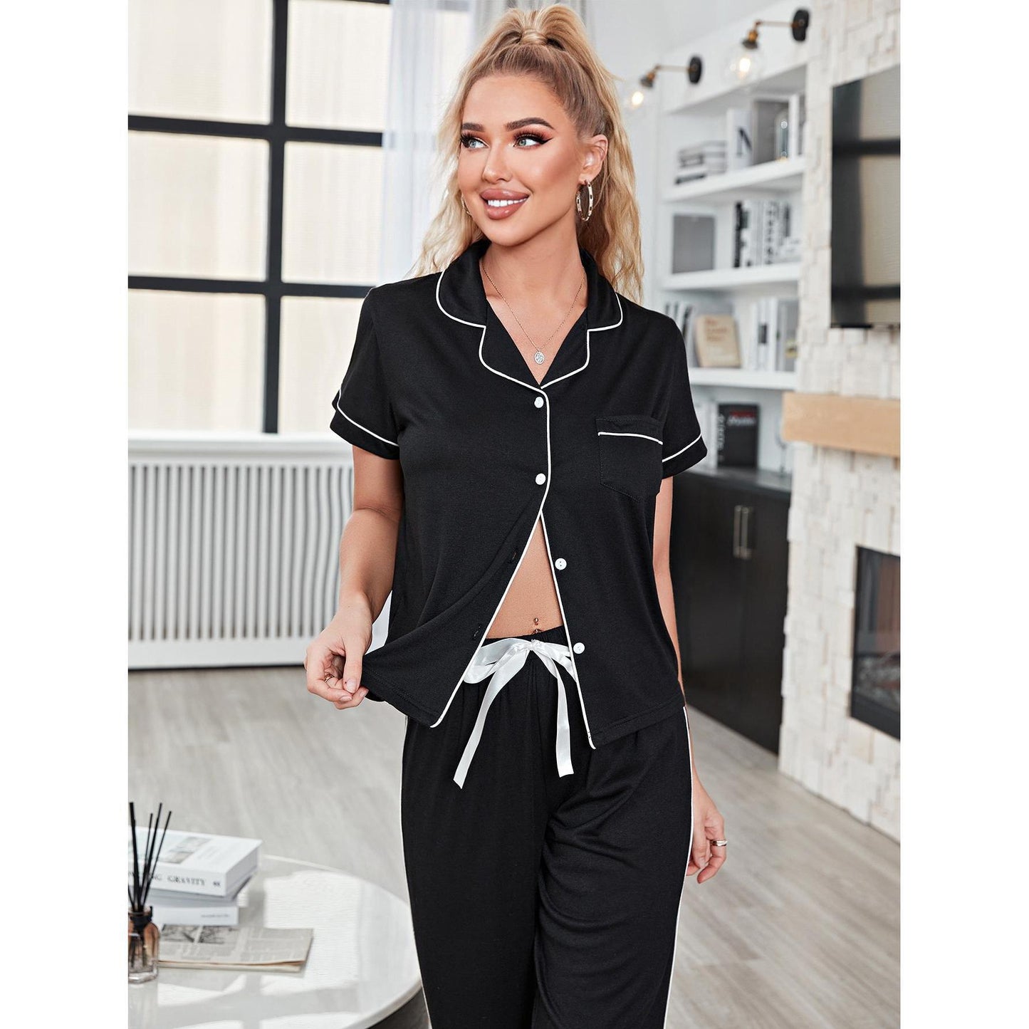 Classic Sleepwear Two Piece Set - Black Ice Styles