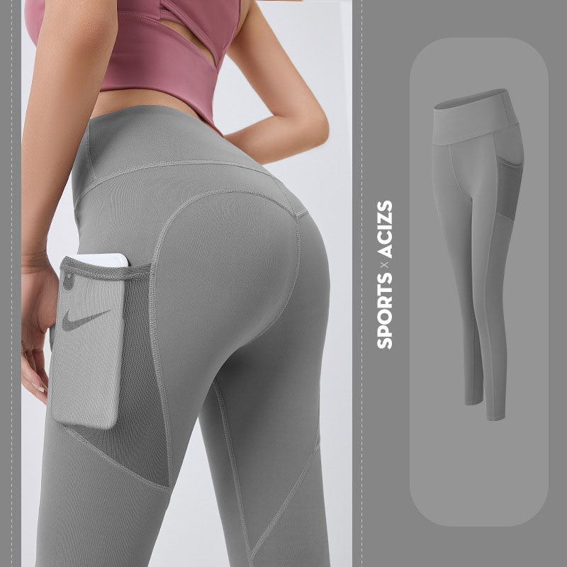 Yoga Pants Women With Pocket Leggings Sport Girl Gym Leggings Women Tummy Control Jogging Tights Female Fitness Pants - Black Ice Styles