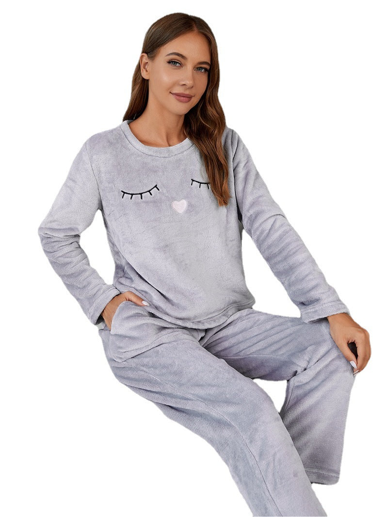 Cute Thick Two Piece Sleepwear Set - Black Ice Styles