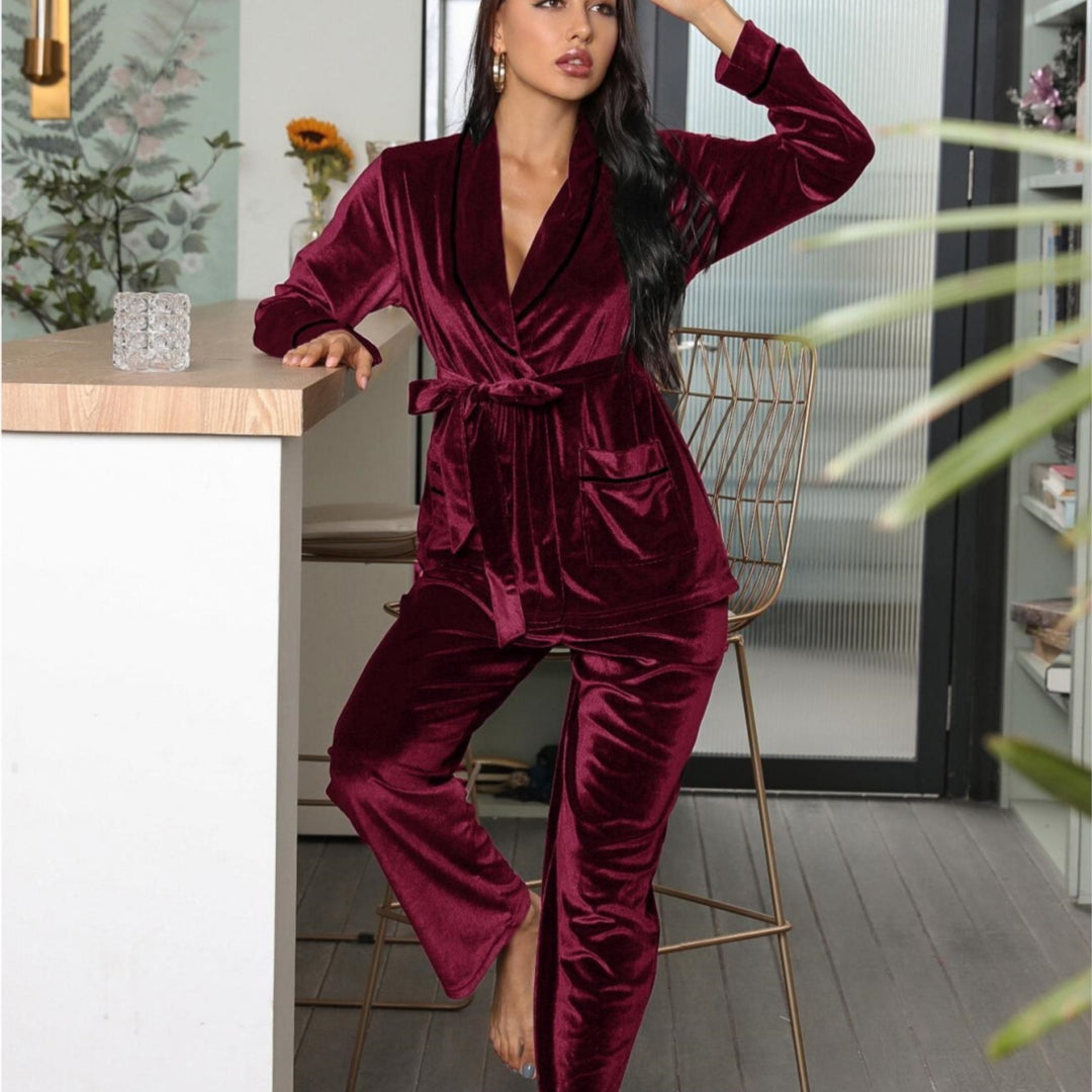 Fleece Thick Sleepwear Set - Black Ice Styles