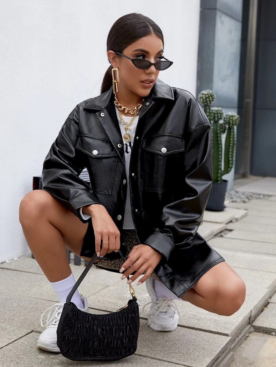 Streetwear Loose Fit Jacket - Black Ice Styles