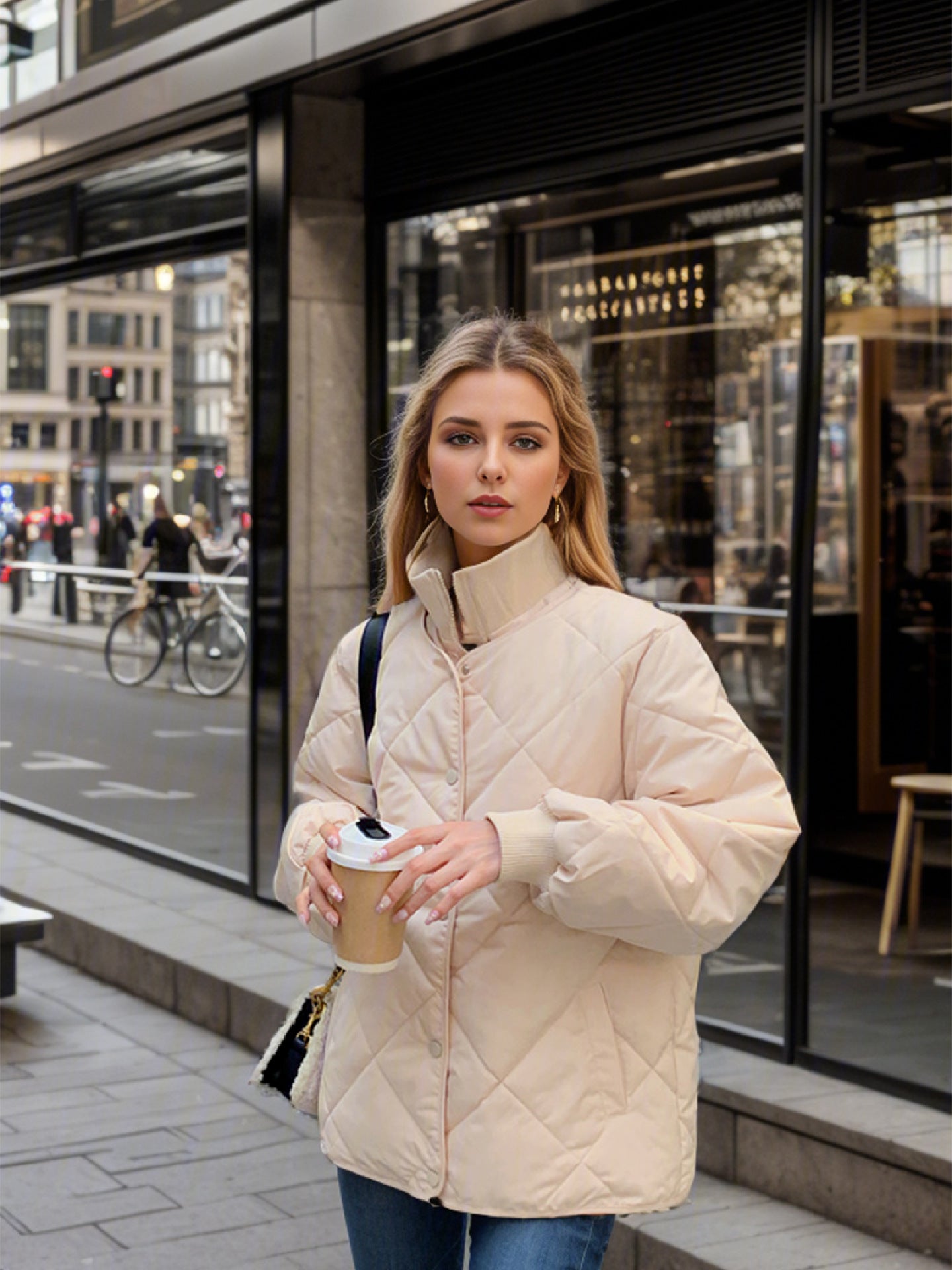 Oversized High Collar Cotton Coat - Black Ice Styles