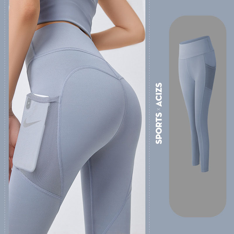 Yoga Pants Women With Pocket Leggings Sport Girl Gym Leggings Women Tummy Control Jogging Tights Female Fitness Pants - Black Ice Styles