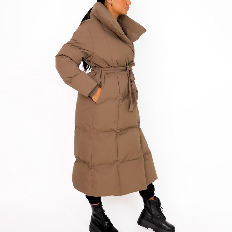 Malina Thick Lace Up Parka Coat - Black Ice Styles